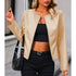 DAMEN BIKERJACKE MIT RUNDHALSAUSSCHNITT | MODISCH